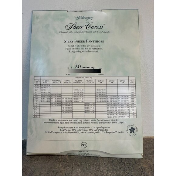 Worthington Control Top Silky Sheer Pantyhose Off Black Sandalfoot Size Average - Picture 7 of 8